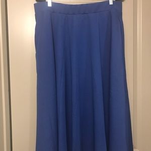 Plus Size Blue Tasmin Flare Midi Skirt 2X